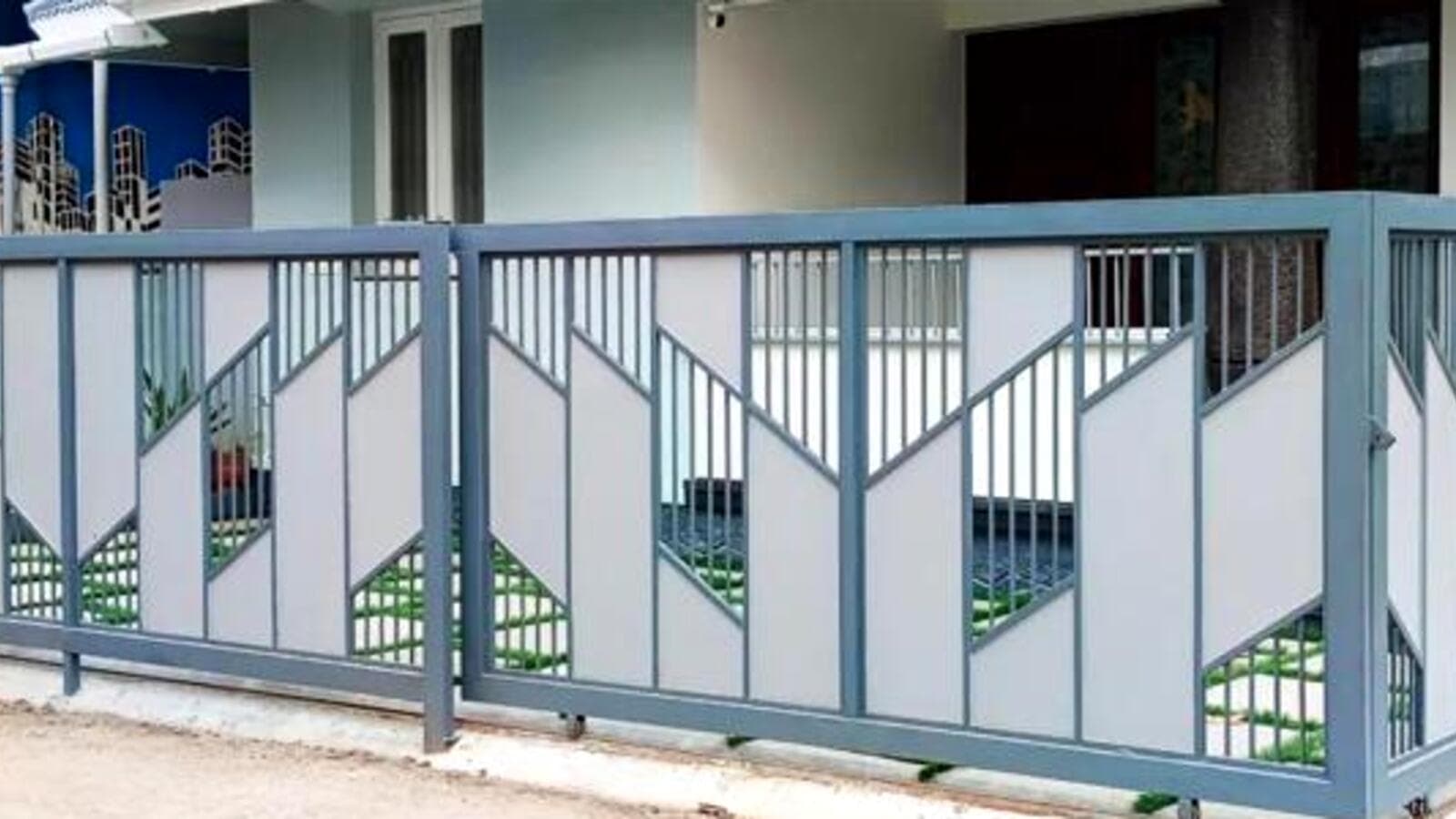 Custom steel gate fabricated by St Marys Enterprises for a Sri Lanka home entrance